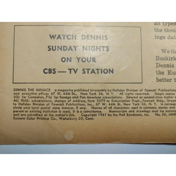 Vintage Dennis The Menace Comic Books Lot Nos. 25 & 56 1957 1961 Hallden Fawcett - Picture 4 of 8